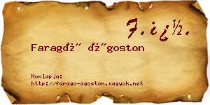 Faragó Ágoston névjegykártya
