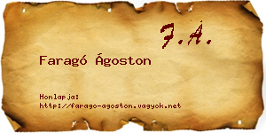 Faragó Ágoston névjegykártya