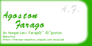 agoston farago business card