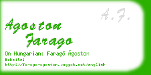 agoston farago business card